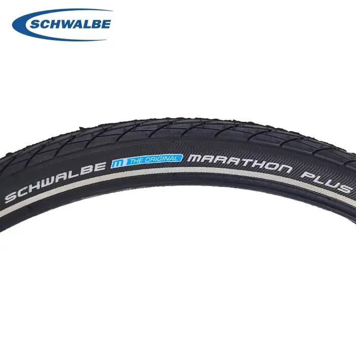 Pneus de vélo SCHWALBE Original MARATHON PLUS 26x1.75 pour route et VTT, 7 niveaux SmartGuard, noirs, réfléchissants, pièces de vélo
