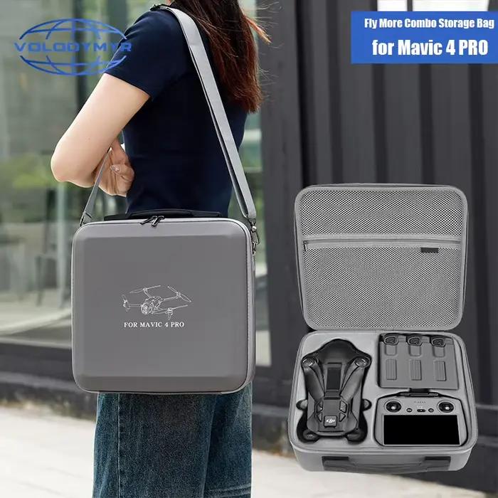 Sac à main Volodymyr PU pour drone DJI Mavic 4 Pro sac à bandoulière mallette de transport accessoire drone sac à main robuste pour contrôleurs et batteries occasions professionnelles et personnelles