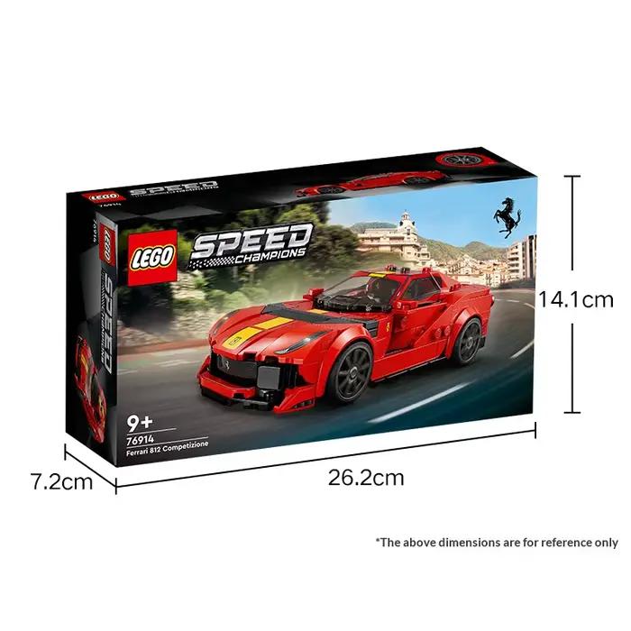Ensemble de briques LEGO Super Racing Series 76914 Ferrari 812 Competizione Sports Car, décoration de bureau, collection de loisirs, jouet populaire
