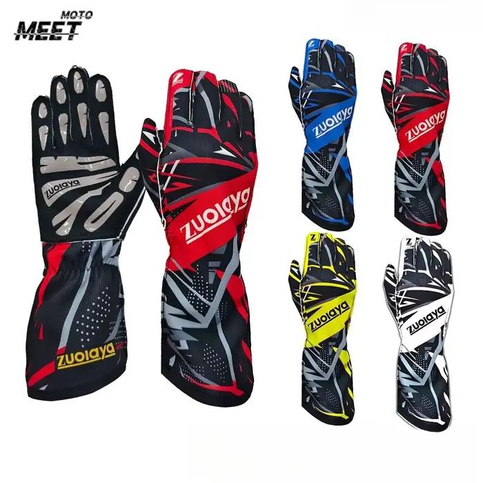 Gants de karting longs respirants, gants de moto et de motocross antidérapants en silicone, gants de course automobile et de karting