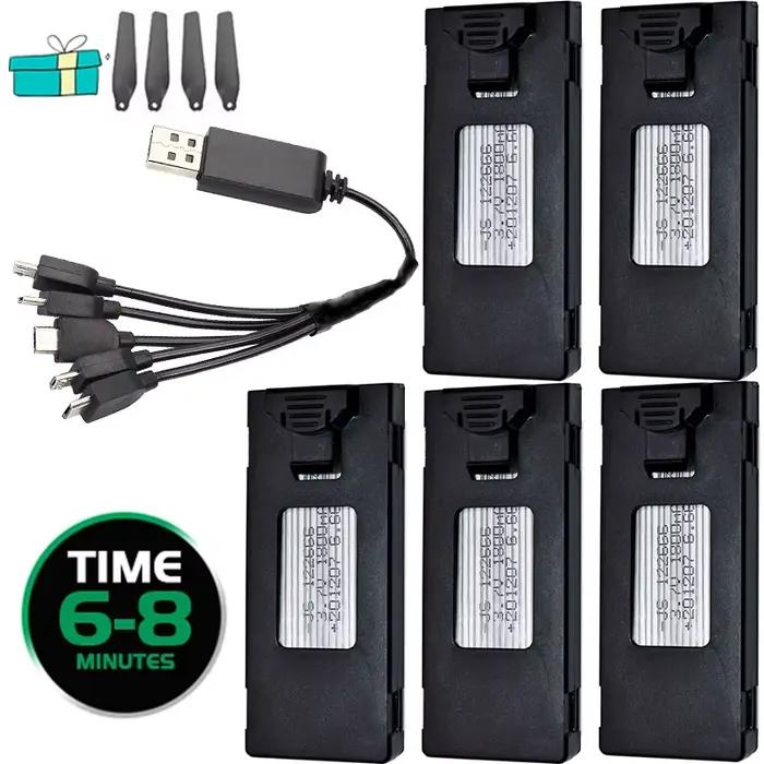 Batterie RC de Drone 3.7V 1800mAh pour E88 E88EVO E525 E99 E99S E100 Occasions Spéciales Usage Aérien Longévité Durabilité