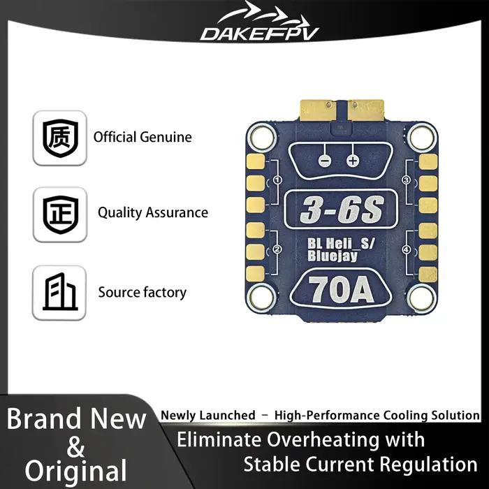 Contrôleur de vitesse électronique (ESC) métallique DAKEFPV BLHeli_S/Bluejay 3-6/3-8S 55A/60A/70A pour drones - Accessoires de drone d'usine