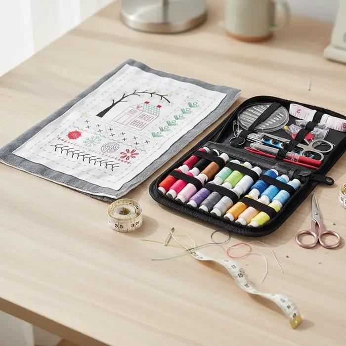 Livres de couture de broderie avec une boîte à outils complète et tutoriel d'instruction Livre d'instructions de broderie pour les amateurs d'artisanat débutants