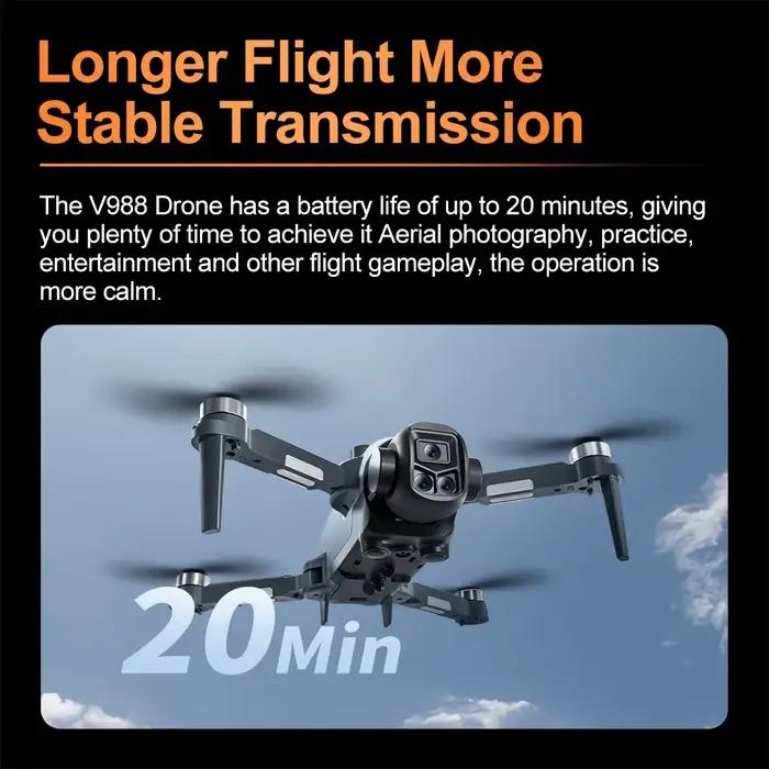 Nouveau Drone Caméra V988 8K Professionnel avec Écran Intégré, Drone RC Compact pour Photographie Aérienne, Utilisation Sportive et Voyages