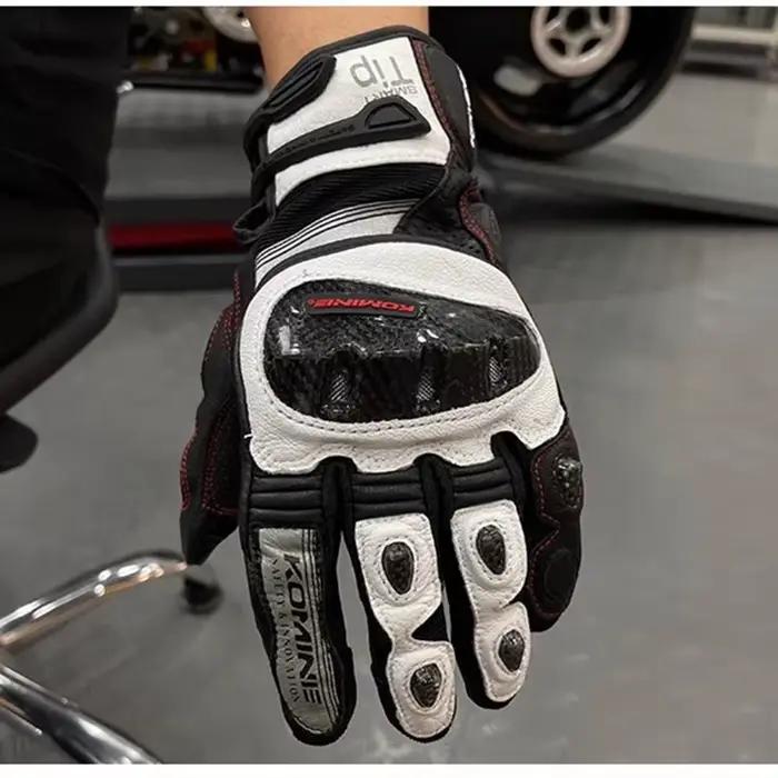 Gants de course de moto pour hommes, Gants en cuir, Été Respirant Hurbike GufamilMoto Motocross Cyclisme Gants de protection GK-193