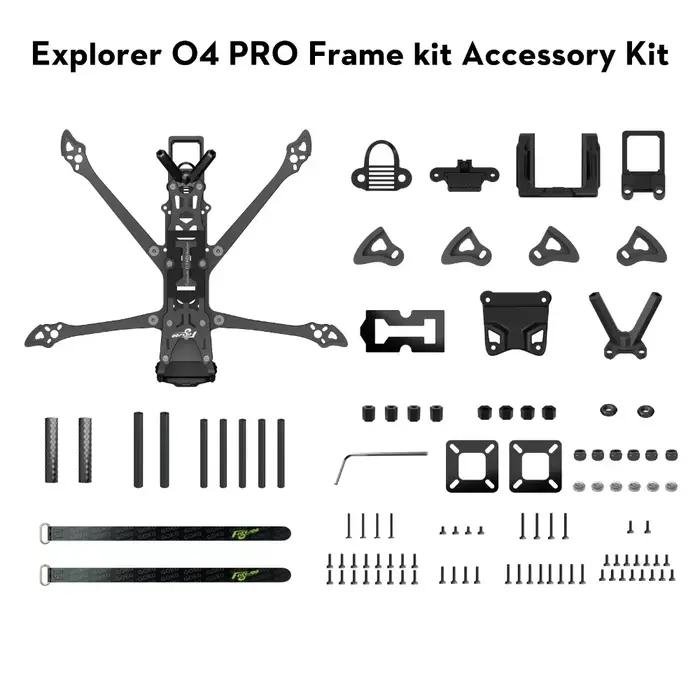 Flywoo Explorer LR 4 pouces Kit de cadre Ultra Compact pour DJI O3 O4 Pro & Walksnail HD longue portée FPV Drone bricolage construire