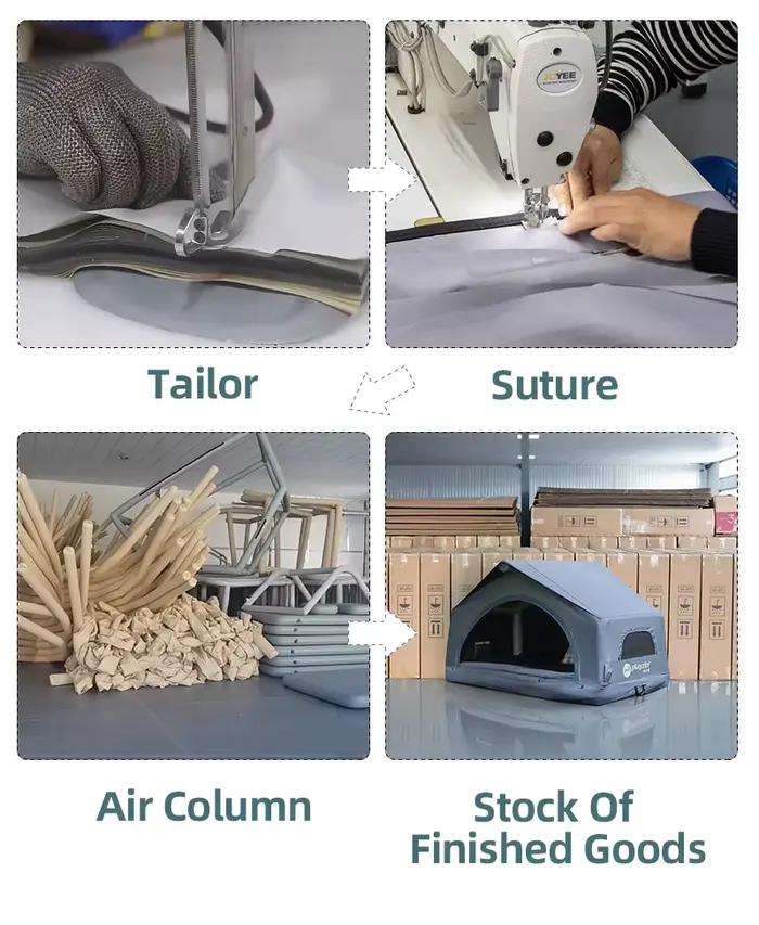 Tente de toit gonflable pour voiture, tente de glamping extérieure polyvalente, grande tente coque légère et imperméable pour toit de véhicule