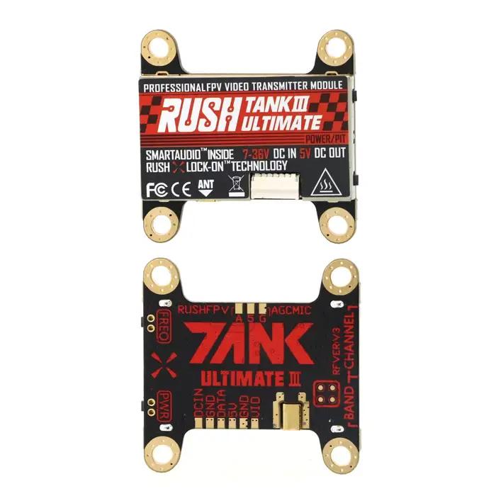 RUSHFPV RUSH Tank III Ultimate VTX 5.8G 48CH RaceBand Pitmode 25mW 200mW 500mW 800mW VTX FPV réglable 2-8S pour drone de course RC