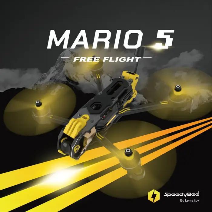 Drone FPV Racing & Freestyle SpeedyBee Mario 5 O4 Carbon Frame Kit de Construction Ultraléger Occasions Spéciales