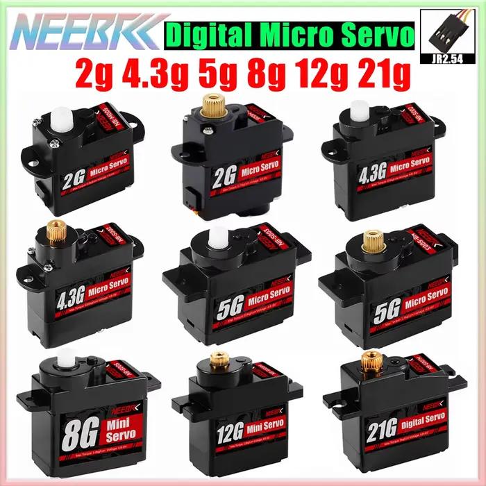 NEEBRC 2g 4.3g 5g 8g 12g 21g Micro Servo numérique pour avion RC Drone Mini voiture hélicoptère Wltoys à voilure fixe K969 K989 XKS X450