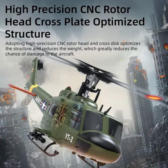 YUXIANG F07 RC hélicoptère 1:34 UH-1 HUEY échelle 2.4G 6CH maintien d'altitude positionnement du flux optique double moteur sans balais RTF YXZNRC