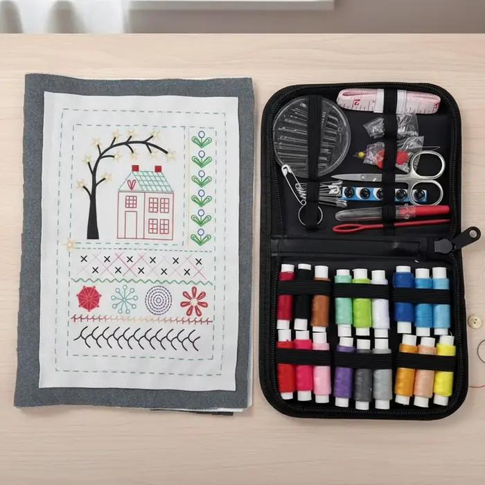Livres de couture de broderie avec une boîte à outils complète et tutoriel d'instruction Livre d'instructions de broderie pour les amateurs d'artisanat débutants