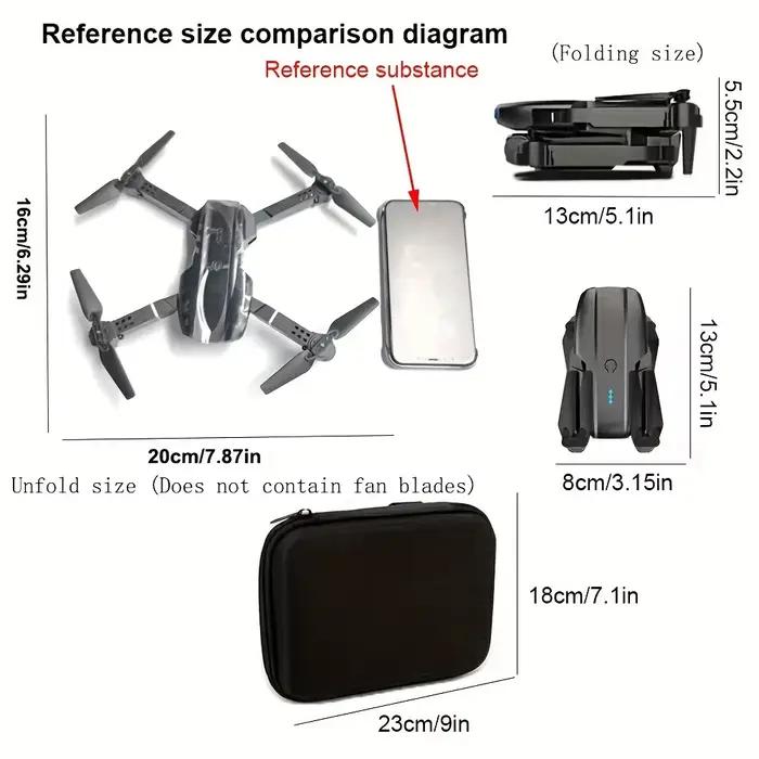Drone jouet E99 PRO + Double caméra SD + 1 télécommande + 4 hélices + 2 manuels + Mode sans tête + Décollage à une touche