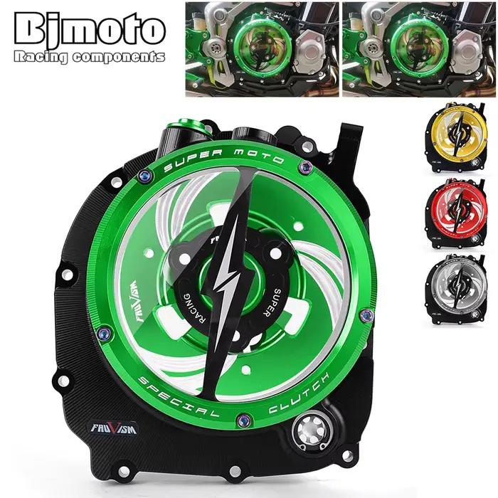 Couvre-embrayage transparent CNC pour moto de course Kawasaki Z900RS ZR900 Z900 2017 2018 2019 2020 2021 2022 2023 2024 2025 2026