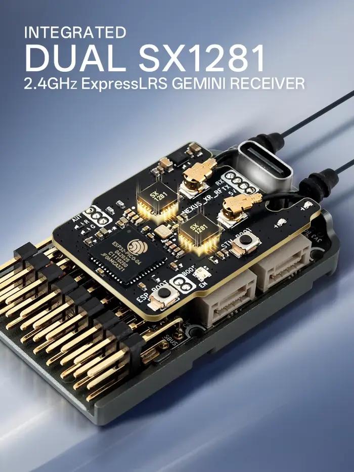 Contrôleur de vol d'hélicoptère Radiomaster Nexus-XR avec récepteur interne