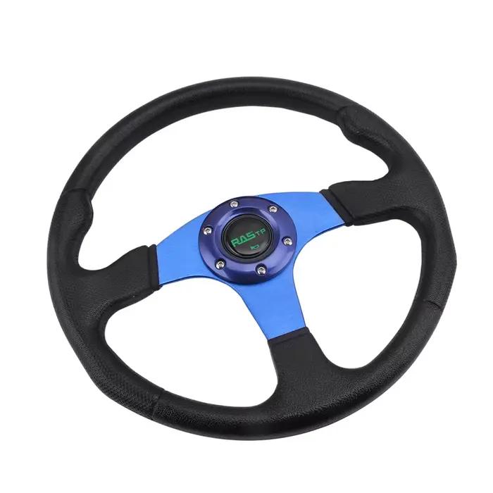 RASTP-Car dehors Volant Racing Type Haute Qualité Universel 14 pouces 340MM Aluminium + PU RS-STW017-TP