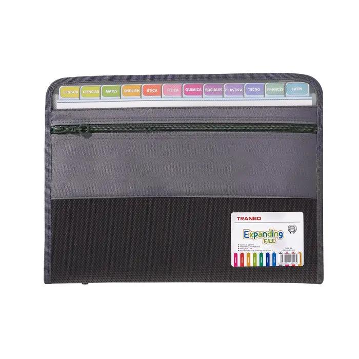 Organisateur de fichiers accordéon avec fermeture éclair sûre, dossier extensible à 13 poches avec pochette à crayons avant, fournitures scolaires et de bureau