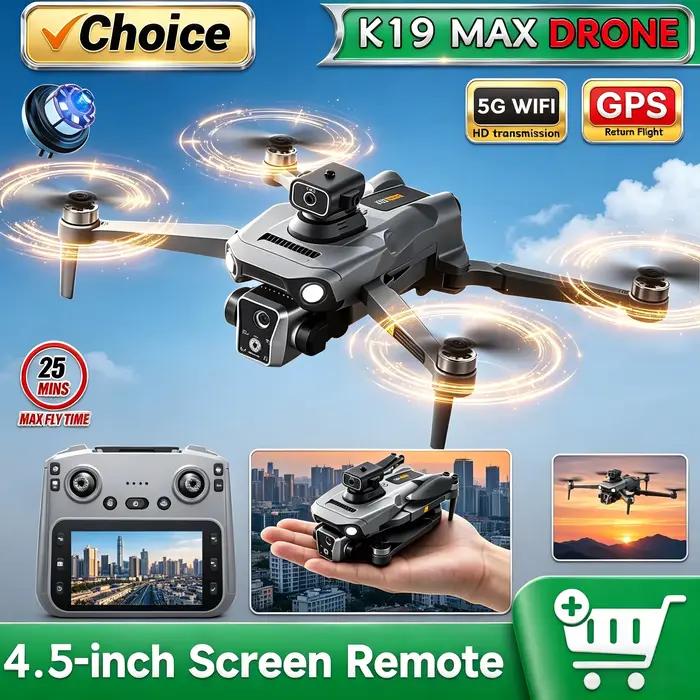 Nouveau Drone GPS K19 MAX 2026 avec Double Caméra 4K