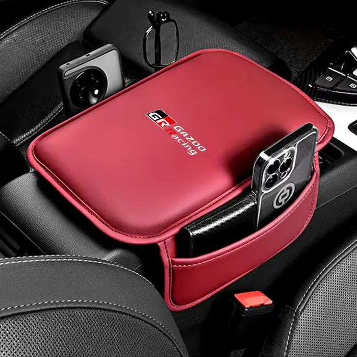 Protecteur de console centrale en cuir, accoudoir de voiture, coussin de boîte d'accoudoir, poche de rangement pour Toyota GR Gazoo Racing Yaris Supra GR86 Corolla