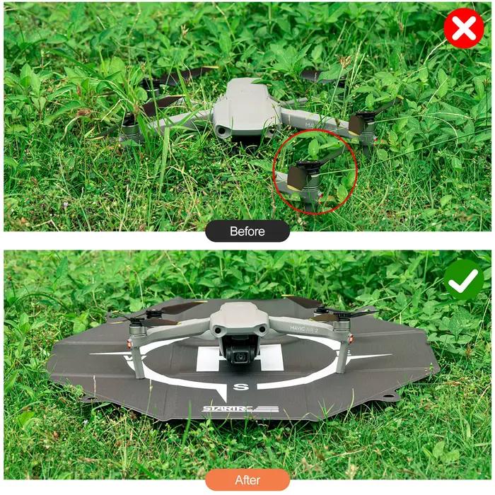Plateforme d'atterrissage universelle pour drone DJI NEO/Air 3/Mavic 3 Pro/Mini 3 2/Air 2S/FPV Avata 2, en cuir PU, pliable rapidement, 20 pouces