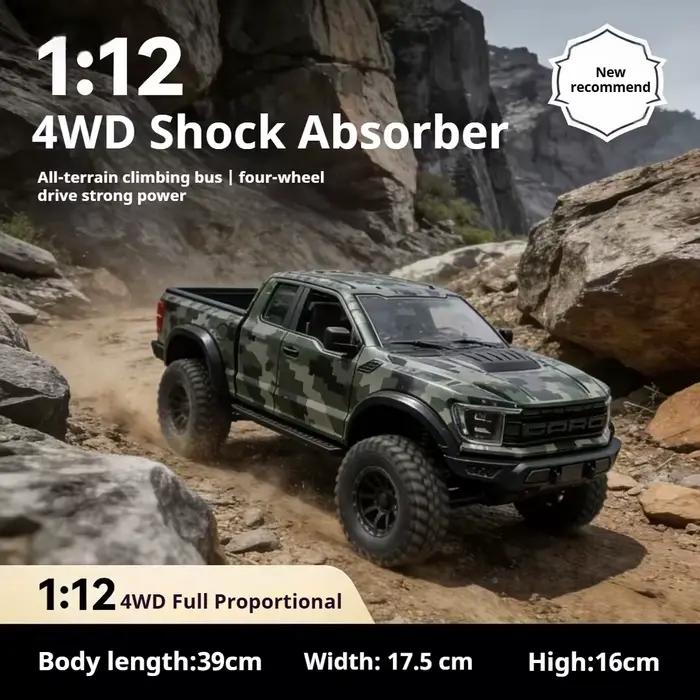 Voiture RC Hongxing Raptor F150 1:12 4x4 Hstar F150 Crawler RC avec engrenages entièrement métalliques, véhicule tout-terrain à l'échelle réelle pour l'escalade, jouets