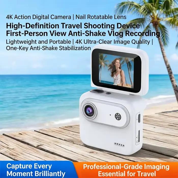 Caméra d'action Y360 avec écran rabattable Ultra HD 4K Stabilisation d'image Caméra de cyclisme Objectif Grand Angle Occasions Spéciales