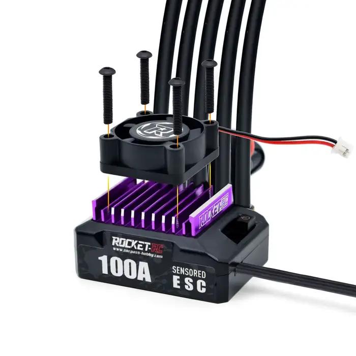 ROCKET RC 100A ESC avec moteur CH10 540 10.5T 13.5T 17.5T 21.5T Combo sans balais sensoriel pour pièces de voiture de course à dérive 1/10 1/12 RC