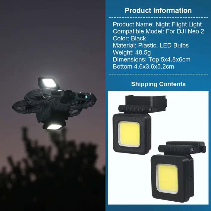 Train d'atterrissage LED pour Drone DJI Neo 2 lumineux et facile à installer pour vols nocturnes et visibilité accrue occassions spéciales
