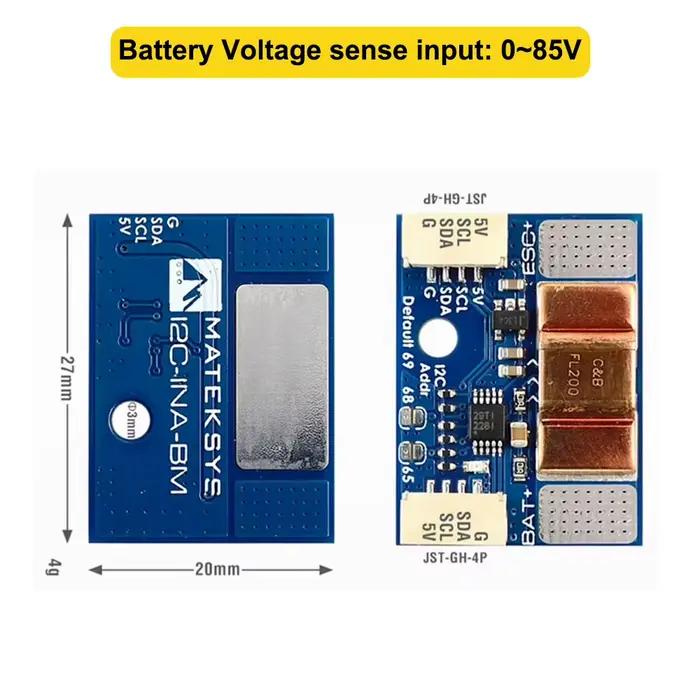 MATEK Mateksys I2C-INA-BM MONITEUR DE PUISSANCE I2C ULTRA-PRÉCIS pour drone RC FPV