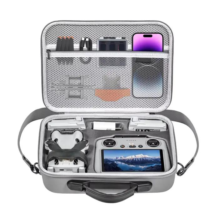 Étui de transport pour DJI Mini 4 Pro Fly More Combo, sac de voyage portable, sac à bandoulière, support pour accessoires RC2 / RC-N2, 3 batteries