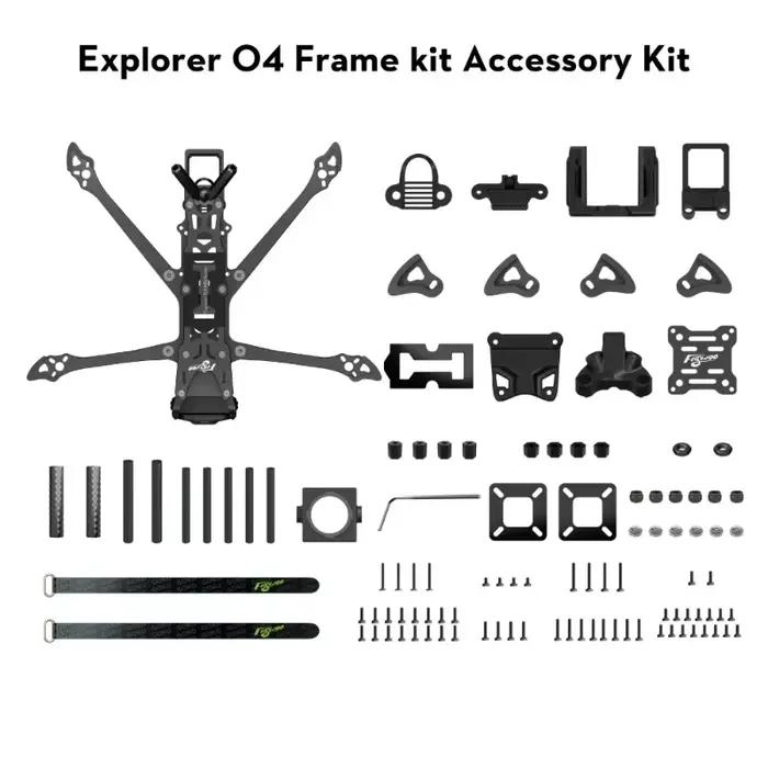 Flywoo Explorer LR 4 pouces Kit de cadre Ultra Compact pour DJI O3 O4 Pro & Walksnail HD longue portée FPV Drone bricolage construire