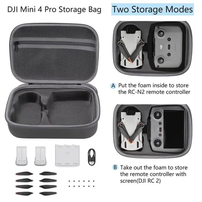 Mallette de Voyage pour Drone DJI Mini 4 Pro Compatible avec Télécommande et Accessoires Boîte Rigide PU Gris Clair ou Vert Clair Occasions Spéciales