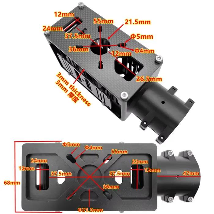 XAERO D40 40mm X8 Support de fixation en aluminium pour ESC double moteur pour drone lourd à tube en carbone
