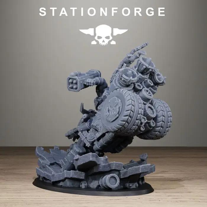 Orkaz Biker Boss-Tough, résine, haute précision, miniatures, accessoires de jeu de table, modèle gris non peint