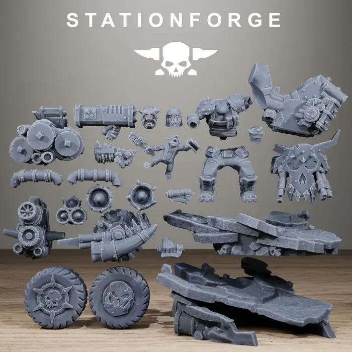 Orkaz Biker Boss-Tough, résine, haute précision, miniatures, accessoires de jeu de table, modèle gris non peint