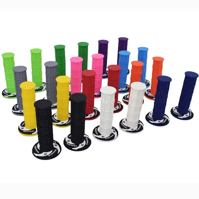 Poignées colorées douces pour Pit Bike, rouge/vert/bleu clair/vert clair/Orange/gris/rose/bleu foncé/noir/blanc/jaune