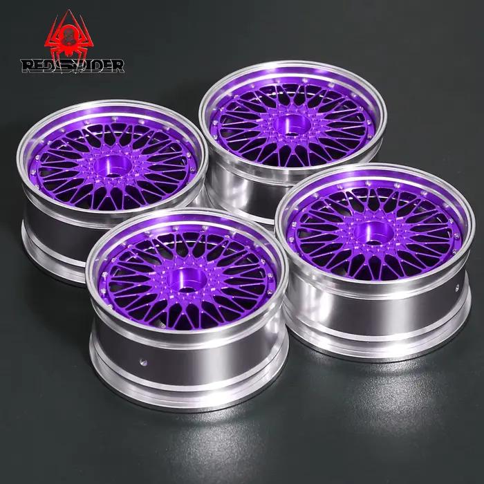 1/10 roues de course RC pneus jantes en métal Hub12mm Hex pour 1:10 RC sur voiture de route Tamiya TT01 TT02 XV01 XV02 PTG-2 HSP HPI Kyosho
