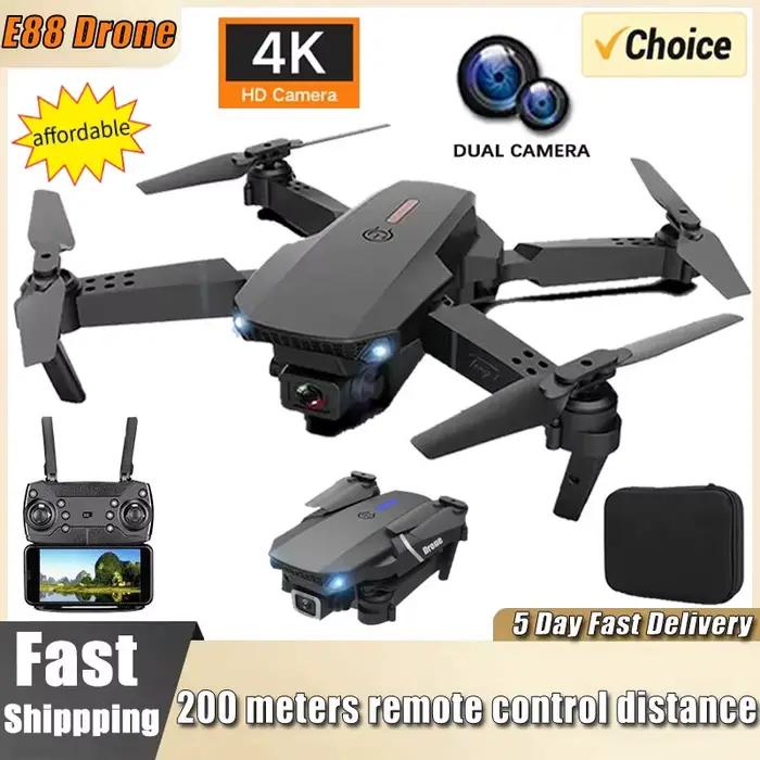 Drone professionnel E88 : caméra grand angle 4K et 1080P