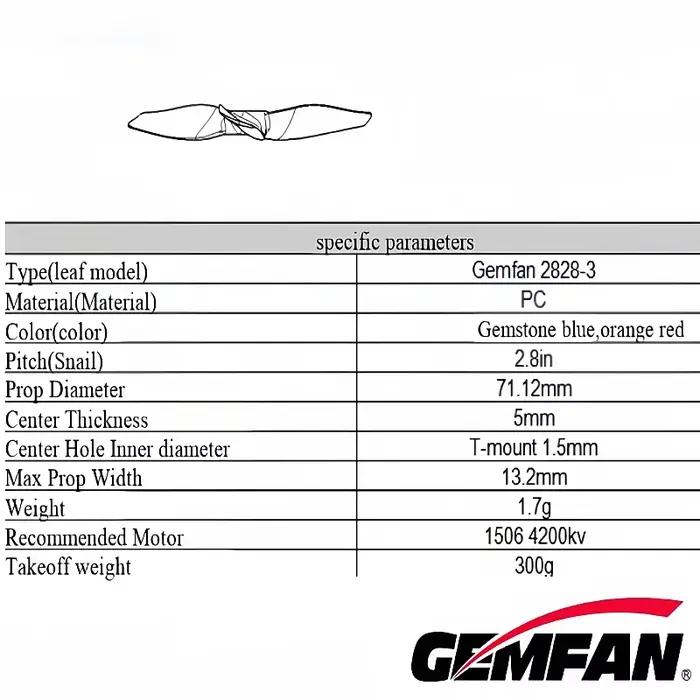 Hélice de drone GEMFAN 2826 2828 de 2