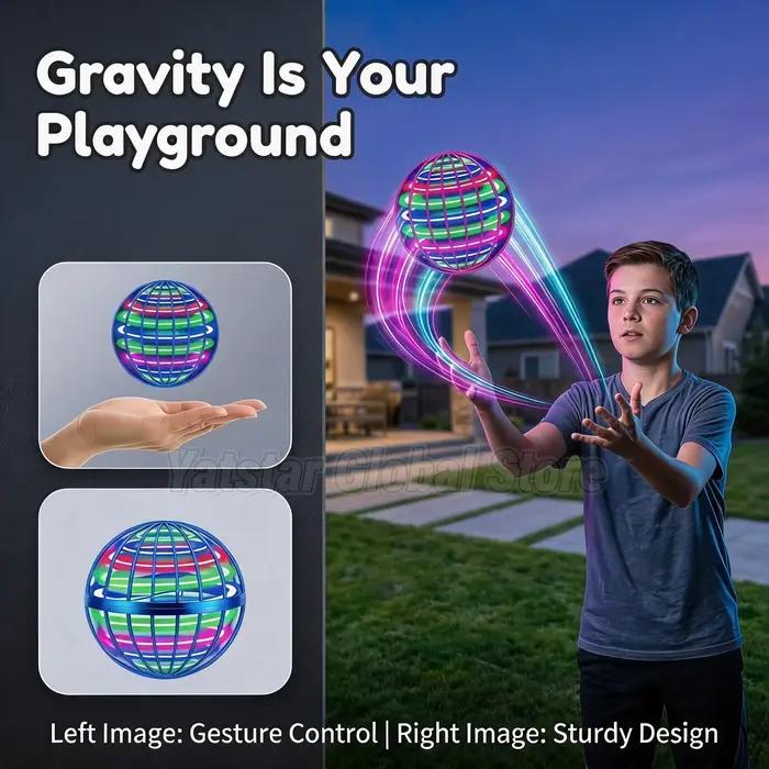 Balle volante magique RC Boomerang Fly Nova Orb Pro Mini Drone Hover Ball avec lumières LED