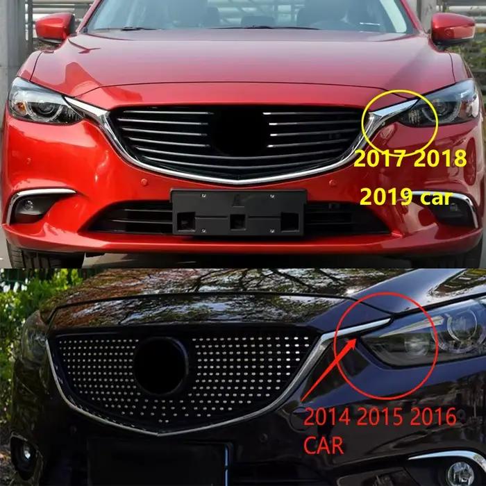 Grille de calandre de course pour Mazda 6 Atenza GJ GL 2014 2015 2016, grille avant ABS diamantée, grille de pare-chocs supérieure, grille de radiateur