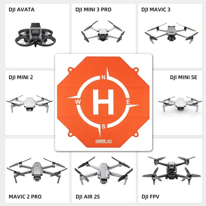 Plateforme d'atterrissage universelle pour drone DJI NEO/Air 3/Mavic 3 Pro/Mini 3 2/Air 2S/FPV Avata 2, en cuir PU, pliable rapidement, 20 pouces