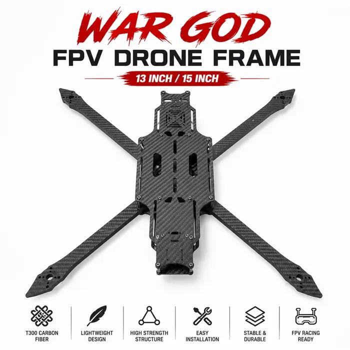 Châssis de drone FPV WAR GOD 13/15 pouces en fibre de carbone T300
