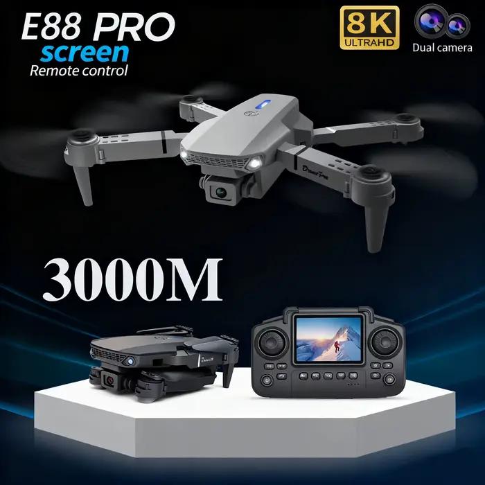 2026 nouveau original E88 Air avec éclairage contrôlé par écran Mini Drone 4K Untal 2 caméra flux optique télécommande avion cadeau