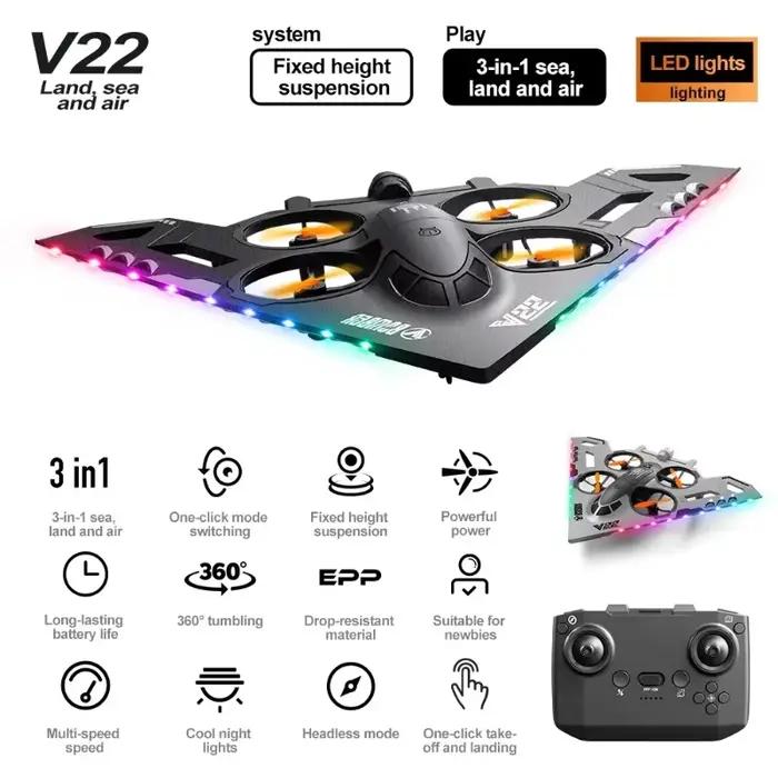 Avion Radiocommandé V22 avec Drone pour Garçon et Fille