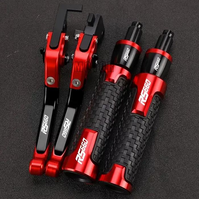 Leviers d'embrayage de frein réglables et poignées de guidon, extrémités de poignée, moto pour Aprilia RS 660, RSconfided, 2020, 2021, 2022, 2023, 22mm