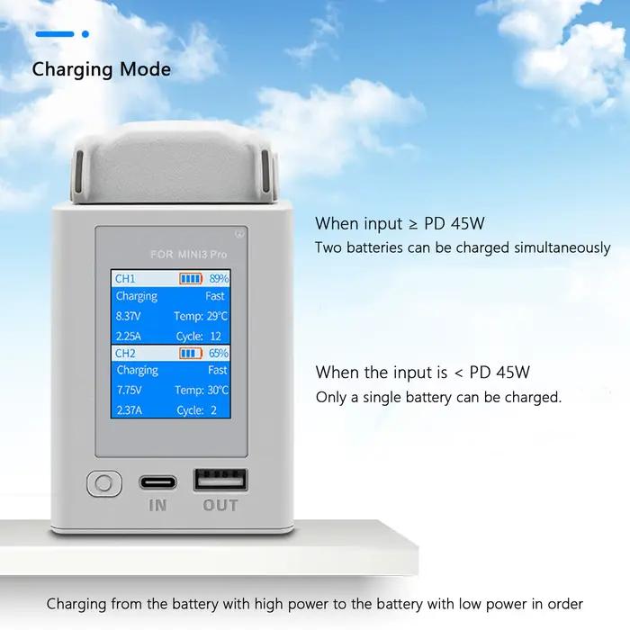 Pour DJI Mini 4 Pro/Mini 3 Pro majordome de charge affichage numérique Hub