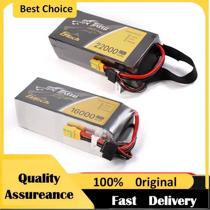 Batterie de drone haute capacité TATTU GTECH 16000mAh 22000mAh - 6S 22.2V LiPO Burst 25C pour multirotor à forte charge Hexacopter Octocopter