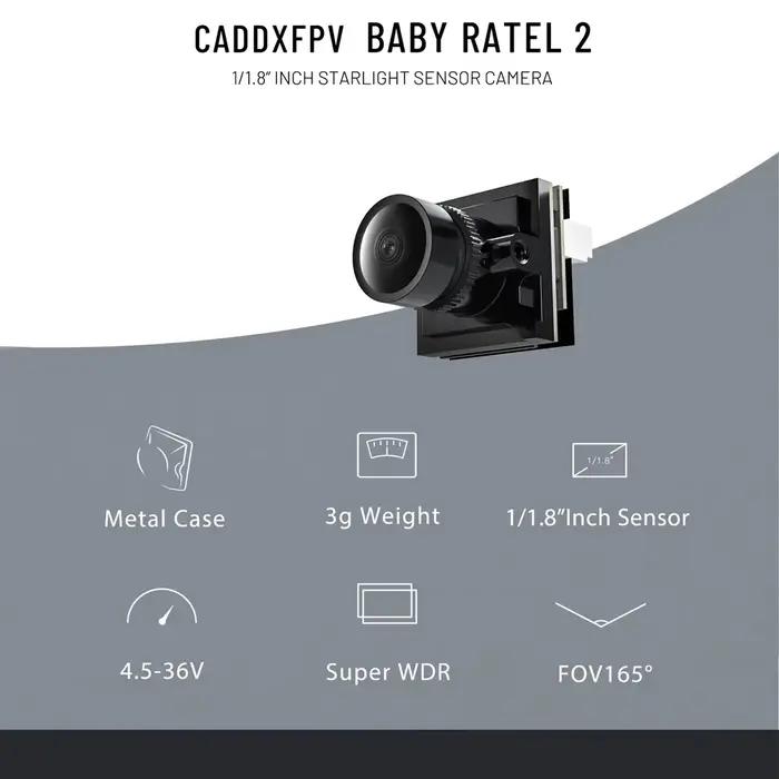 Caméra analogique Caddx Baby Ratel 2 FPV avec capteur Starlight HDR 1/1