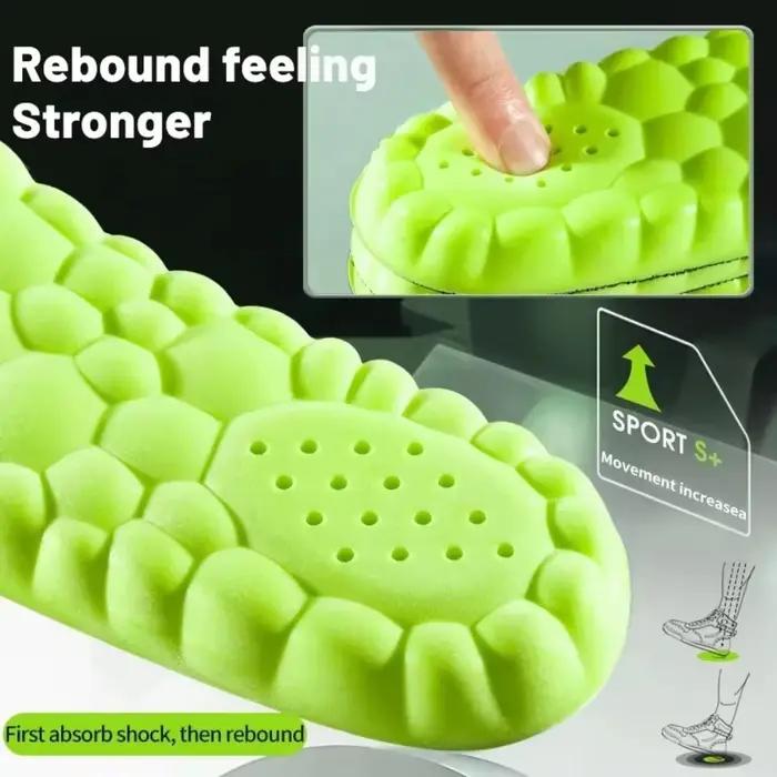 Semelles intérieures sport 4D super douces pour chaussures, coussinets d'absorption des chocs pour les pieds, soutien de la voûte plantaire, inserts orthopédiques pour baskets
